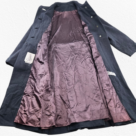 Vintage 1950s Gray Wool Princess Coat Gray Peter Pan Collar Overcoat Size XS - Picture 7 of 10